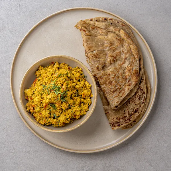 Paneer Bhurji with Laal Mirch Lachha Paratha